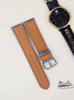 Dây đồng hồ đà điểu Nubuck màu xám, dây đồng hồ Handmade cao cấp