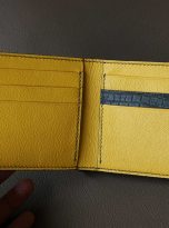 Ví da cá sấu nhập khẩu, ví cá sấu Handmade màu xám phối vàng