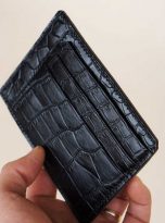 Ví đựng card da cá sấu Handmade màu đen
