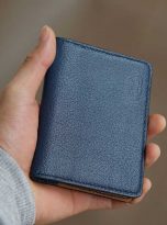 Ví đựng card da bê Epsom nhập khẩu màu xanh rêu