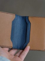 Ví đựng card da bê Epsom nhập khẩu màu xanh rêu