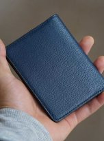 Ví đựng card da bê Epsom nhập khẩu màu xanh rêu