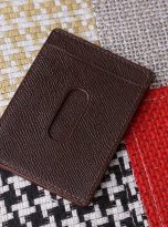 Ví đựng card da Epsom Handmade, ví card da bò nhập khẩu màu nâu Chocolate