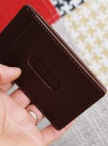 Ví đựng card da Epsom Handmade, ví card da bò nhập khẩu màu nâu Chocolate