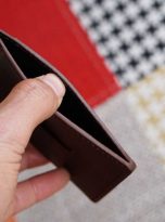 Ví đựng card da Epsom Handmade, ví card da bò nhập khẩu màu nâu Chocolate