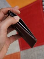 Ví đựng card da Epsom Handmade, ví card da bò nhập khẩu màu nâu Chocolate