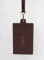 Bao thẻ nhân viên da Epsom Handmade màu nâu Chocolate