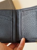 Ví Da Bò Vân Hạt Phối Da Cá Sấu. Ví Nam Dáng Đứng Màu Đen M001