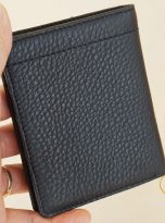 Ví Da Bò Vân Hạt Phối Da Cá Sấu. Ví Nam Dáng Đứng Màu Đen M001