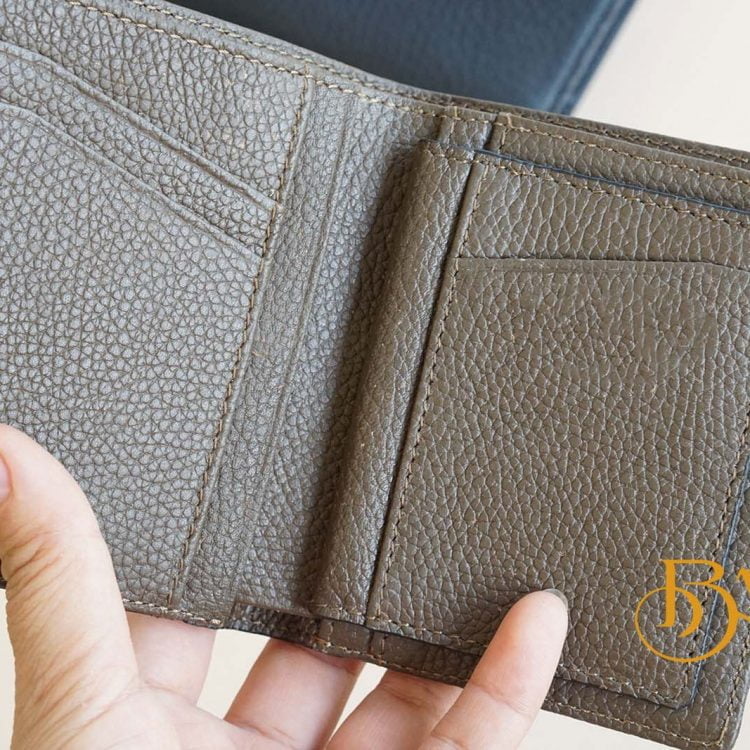 Ví Da Bò Vân Hạt Phối Da Cá Sấu. Ví Nam Dáng Đứng Màu Nâu M003