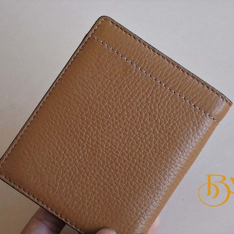 Ví Da Bò Vân Hạt Màu Nâu Vàng. Ví Da Bò Nam Dáng Đứng M005