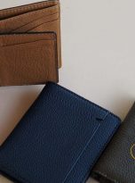 Ví Da Bò Vân Hạt Màu Xanh Navy. Ví Da Bò Nam Dáng Đứng M006