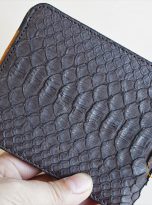 Ví Da Trăn Nhập Khẩu Màu Nâu. Ví Da Nam Dáng Ngang M011