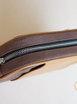 Clutch Da Nam Phối Vải Canvas. Clutch Da Thời Trang Màu Nâu Vàng M016