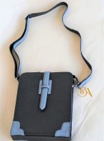 Túi Da Bò Đeo Chéo Màu Đen. Túi Xách Công Sở Nam Da Thật M018