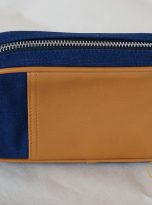 Clutch Da Nam Phối Vải Canvas. Clutch Da Thời Trang Màu Xanh Navy M017