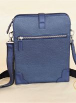 Túi Da Bò Đeo Chéo Màu Xanh Navy. Túi Xách Công Sở Nam Da Thật M021