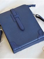 Túi Da Bò Đeo Chéo Màu Xanh Navy. Túi Xách Công Sở Nam Da Thật M021