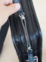 Túi Da Bò Caro Màu Nâu Đen. Túi Xách Đeo Chéo M023