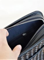 Túi Da Bò Caro Màu Nâu Đen. Túi Xách Đeo Chéo M023