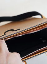 Túi Da Bò Đeo Chéo Màu Nâu Vàng. Túi Xách Công Sở Nam Da Thật M022