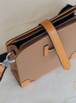 Túi Da Bò Đeo Chéo Màu Nâu Vàng. Túi Xách Công Sở Nam Da Thật M022