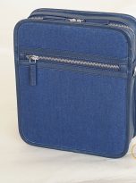 Túi Da Bò Phối Vải Canvas Màu Xanh Navy. Túi Xách Đeo Chéo Nam M024