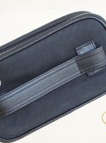 Clutch Da Nam Phối Vải Canvas. Clutch Da Thời Trang Màu Xám Ghi M027