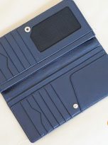 Ví Dài Da Trăn Nhập Khẩu. Ví Dài Da Thật Màu Xanh M028