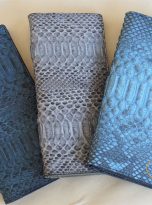 Ví Dài Da Trăn Nhập Khẩu. Ví Dài Da Thật Màu Xanh M028