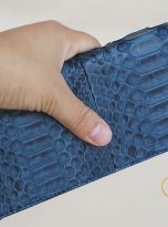 Ví Dài Da Trăn Nhập Khẩu. Ví Dài Da Thật Màu Xanh Đậm M029
