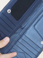 Ví Dài Da Trăn Nhập Khẩu. Ví Dài Da Thật Màu Xanh Đậm M029