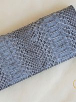 Ví Dài Da Trăn Nhập Khẩu. Ví Dài Da Thật Màu Xám Ghi M030