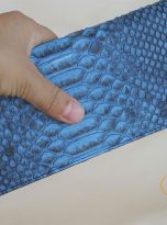 Ví Dài Da Trăn Nhập Khẩu. Ví Dài Da Thật Màu Xanh M028