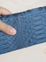 Ví Dài Da Trăn Nhập Khẩu. Ví Dài Da Thật Màu Xanh Đậm M029