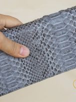 Ví Dài Da Trăn Nhập Khẩu. Ví Dài Da Thật Màu Xám Ghi M030