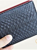 Ví Da Trăn Nhập Khẩu Màu Đen. Ví Da Nam Dáng Ngang M012