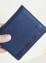 Ví Da Bò Vân Hạt Màu Nâu. Ví Da Bò Nam Dáng Ngang M032