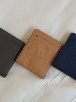 Ví Da Bò Vân Hạt Màu Xanh Navy. Ví Da Bò Nam Dáng Ngang M033