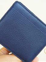 Ví Da Bò Vân Hạt Màu Xanh Navy. Ví Da Bò Nam Dáng Ngang M033