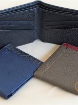 Ví Da Bò Vân Hạt Màu Đen Phối Da Cá Sấu. Ví Da Bò Nam Dáng Ngang M036