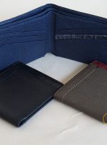 Ví Da Bò Vân Hạt Màu Đen Phối Da Cá Sấu. Ví Da Bò Nam Dáng Ngang M036