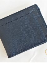 Ví Da Bò Vân Hạt Màu Đen Phối Da Cá Sấu. Ví Da Bò Nam Dáng Ngang M036