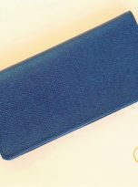 Ví Da Bò Epsom Màu Xanh Navy. Ví Nam Da Thật Dáng Dài M038