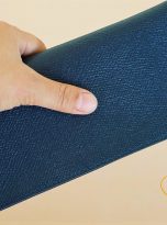 Ví Da Bò Epsom Màu Xanh Navy. Ví Nam Da Thật Dáng Dài M038