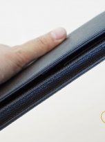 Ví Da Bò Epsom Màu Xanh Navy. Ví Nam Da Thật Dáng Dài M038