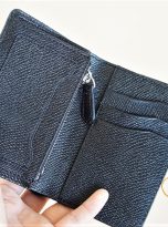 Ví Da Bò Epsom Màu Đen. Ví Nam Da Thật Dáng Đứng M042