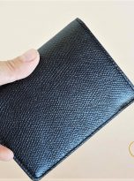 Ví Da Bò Epsom Màu Đen. Ví Nam Da Thật Dáng Đứng M042