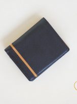 Ví Da Bò Nhập Khẩu Màu Nâu Đậm Phối Vàng. Ví Nam Da Thật Dáng Đứng M051