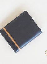 Ví Da Bò Nhập Khẩu Màu Nâu Đậm Phối Vàng. Ví Nam Da Thật Dáng Đứng M051